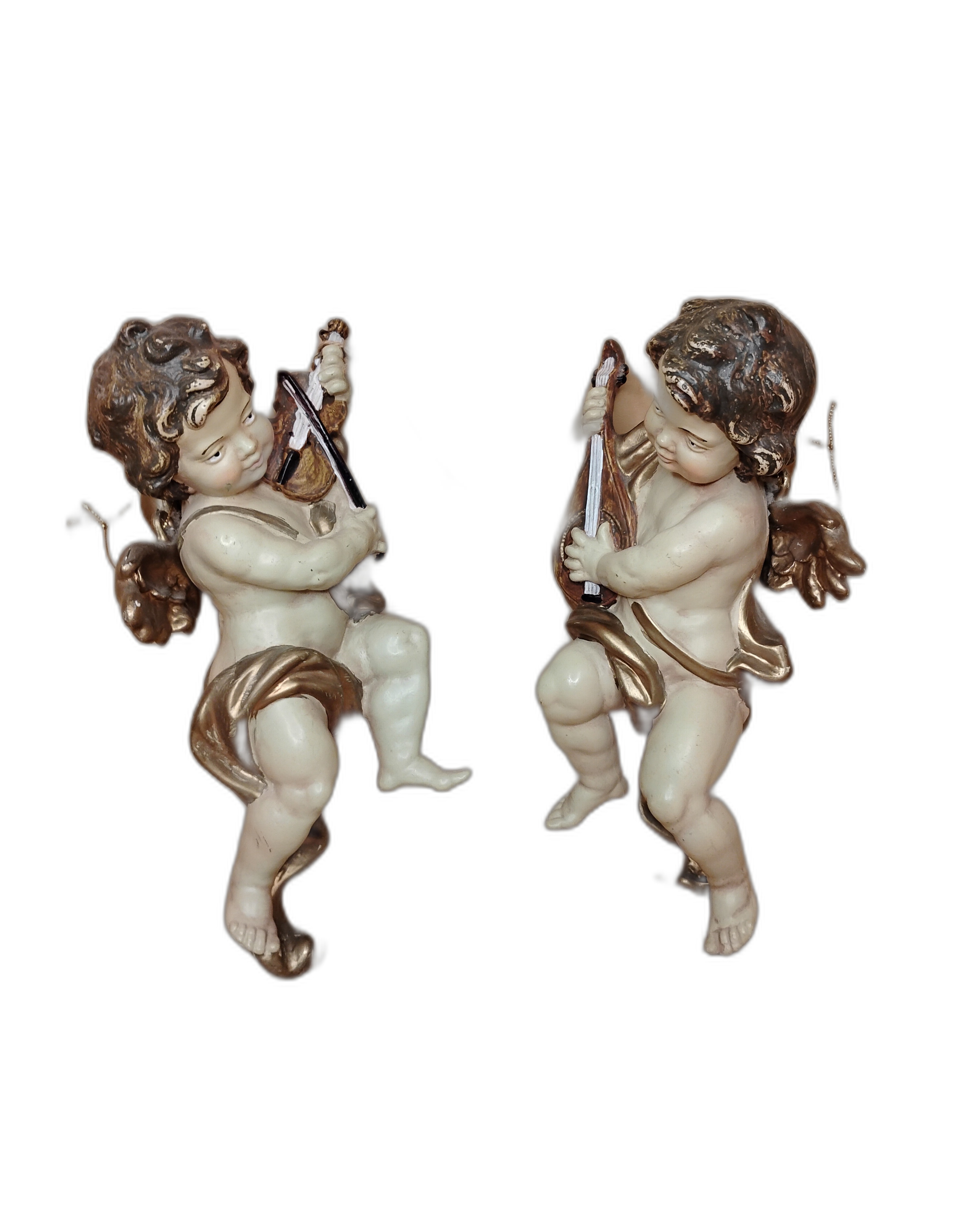 Vintage Cherub Angel Wall Hanging Ornaments - Pair,lg,11"