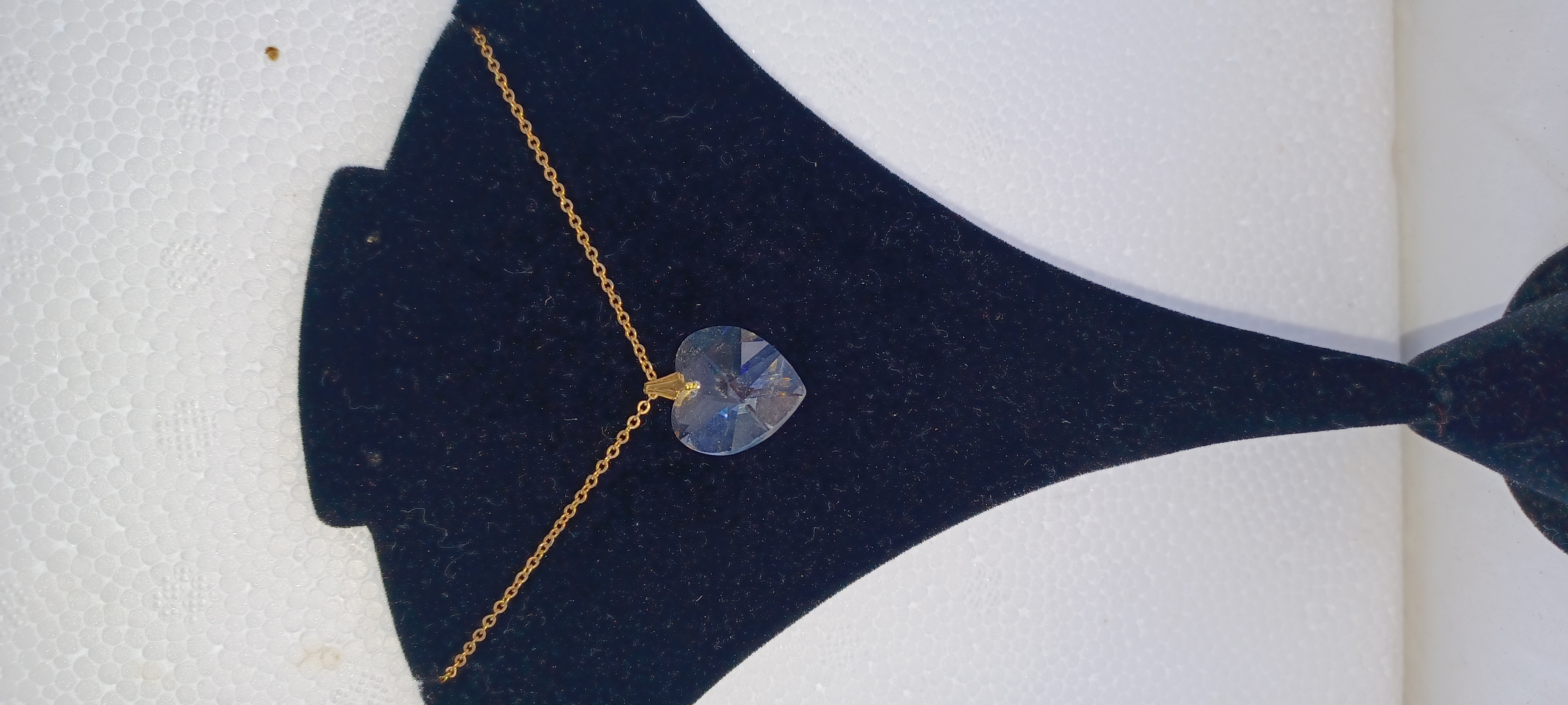 Crystal Heart Gold Chain Necklace